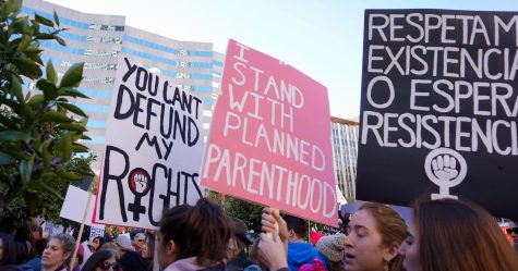 Students attend LA Women’s March after the 2017 Presidential Inauguration
