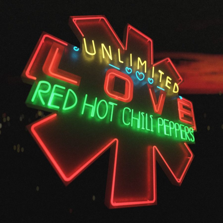 "Unlimited Love" album cover by the Red Hot Chili Peppers