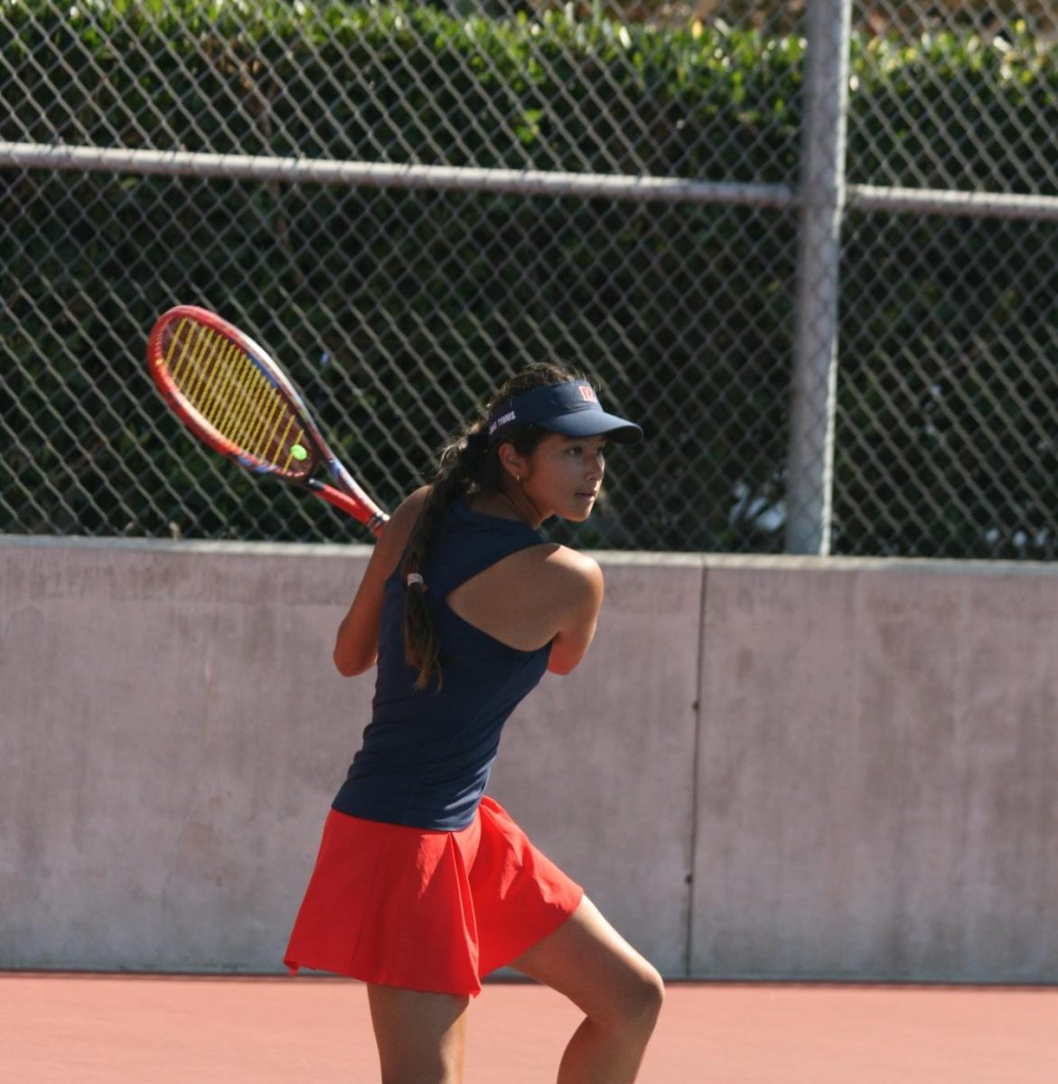 Yang prepares to hit the ball.