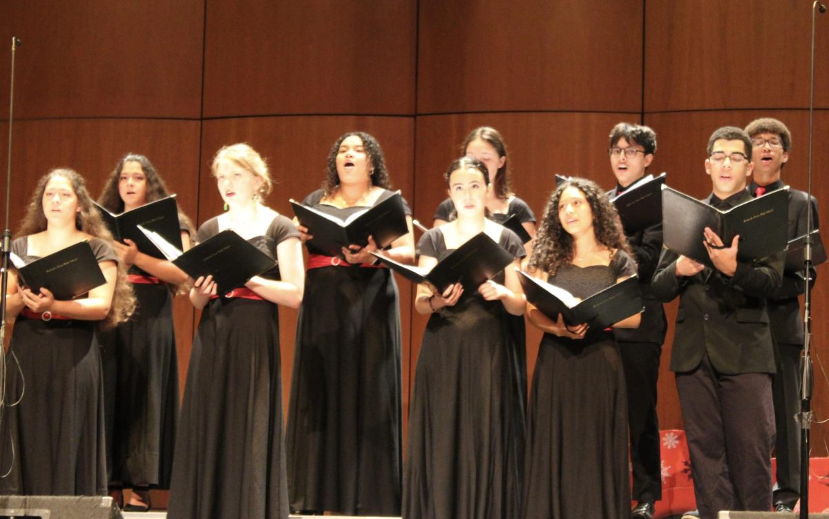 Choir students perform their songs during the annual winter choir concert. 
Photo courtesy of Sage Claxton.