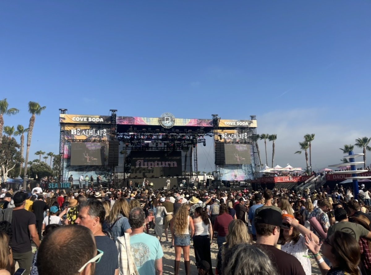 The crowd watches the band Flipturn perform during their Friday afternoon set.
Photo courtesy of Riley Beuth.